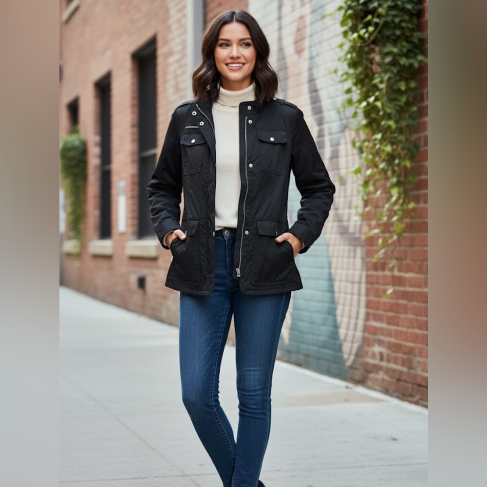 Kenneth Cole Black Utility Jacket for Women
